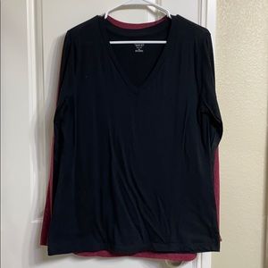 2-long sleeve v neck tees